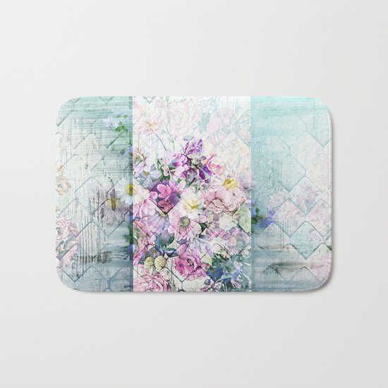 Pastel Daisies Quilt Bath Mat