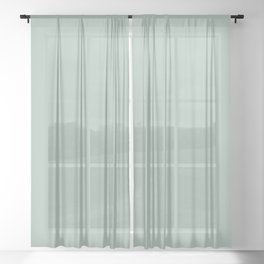 Light Gray-Green Solid Color Pantone Aqua Foam 14-5707 TCX Shades of Green Hues Sheer Curtain