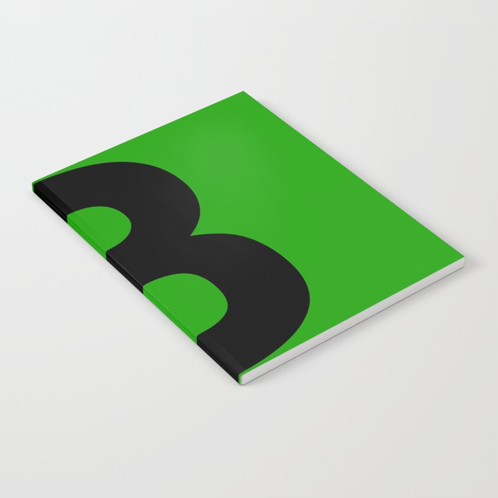 Letter B (Black & Green) Notebook
