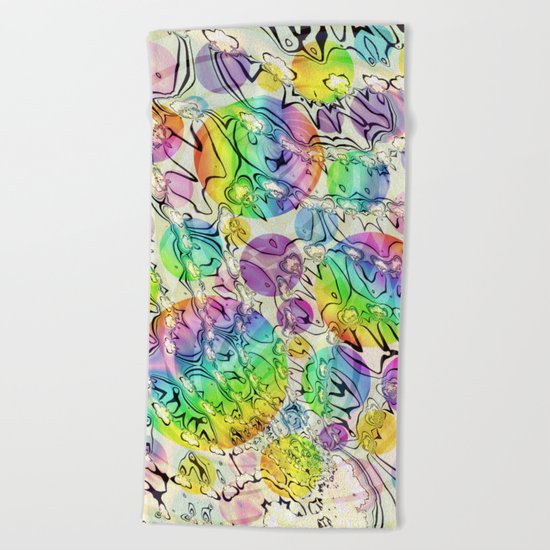 bursting bubbles are free Beach Towel