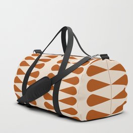 Orange geometric mid century retro plant pattern Duffle Bag