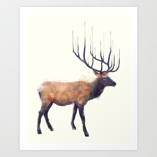 Elk // Reflect (Right) Art Print