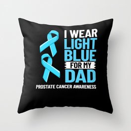 Prostate Cancer Blue Ribbon Survivor Awareness Throw Pillow