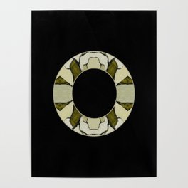 Letter O | Hand-Lettering | Abstract Pattern Oil Painting On Canvas 2c19.3 Olive Green Pearl White Poster