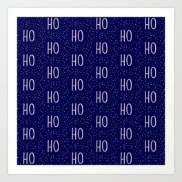 A Very Navy HO HO HO Christmas Pattern  Art Print