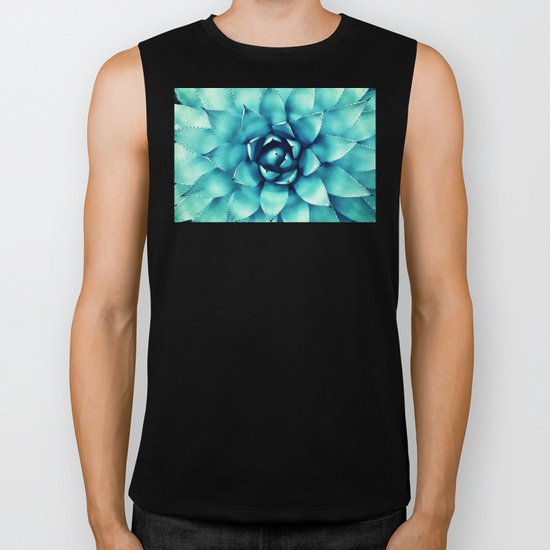 Macro Turquoise Plant Biker Tank