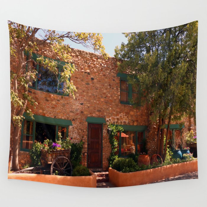 Old Town Santa Fe >> Alley In Old Town Santa Fe Wall Tapestry By Christianeschulze Old Town Santa Fe >> Alley In Old Town Santa Fe Wall Tapestry By Christianeschulze