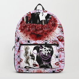 Lavender Vampirella Backpack | Witch, Lavender, Surreal, Pattern, Red, Digital, Vampirelips, Halloween, Vamp, Femmefatale 