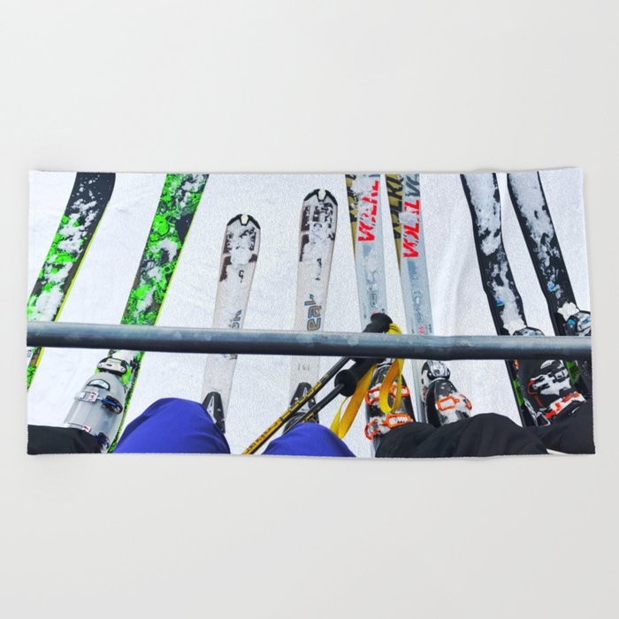 Ski All Day Beach Towel