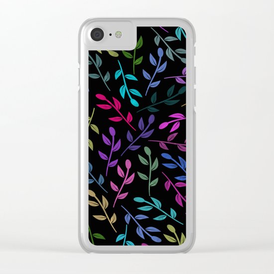 Colorful Leaves V Clear iPhone Case