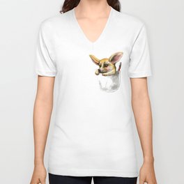 Pocket fennec fox V Neck T Shirt