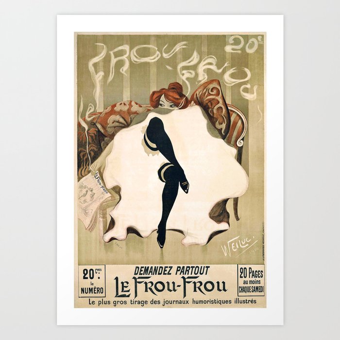 Vintage French poster - Weiluc - Le Frou-Frou Art Print