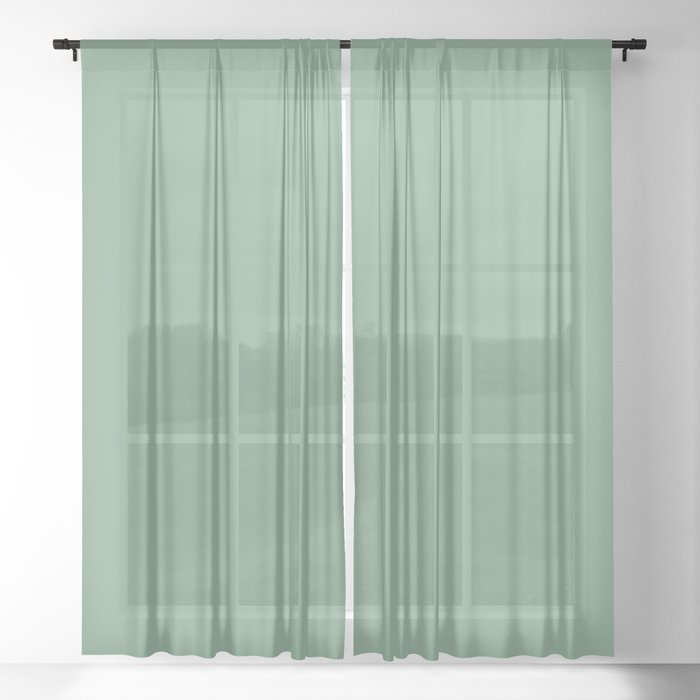 Solid Sage Green Color Sheer Curtain By, Sage Green Curtains Sheer
