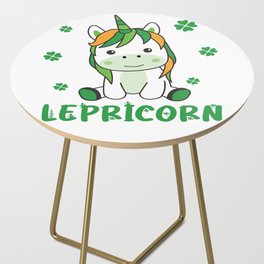 Lepricorn St. Patrick's Day Unicorn Ireland Green Side Table