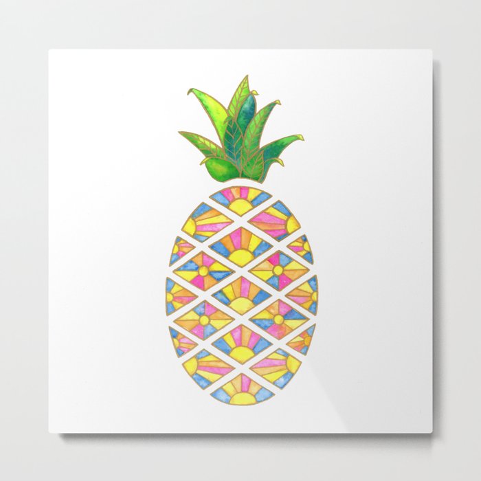 Pineapple Sunrise Metal Print