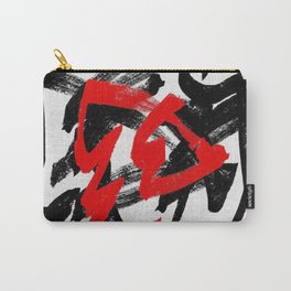 Black and red Carry-All Pouch | Venezuela, Digital, Caracas, White, Acrylic, Abstract, Art, Osileignacio, Oct17Cb, Black And White 