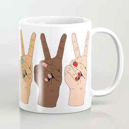 Peace Hands Cartoon Coffee Mug