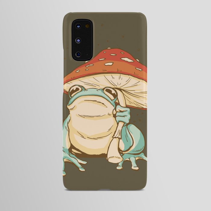 Frog with Mushroom Umbrella Android Case