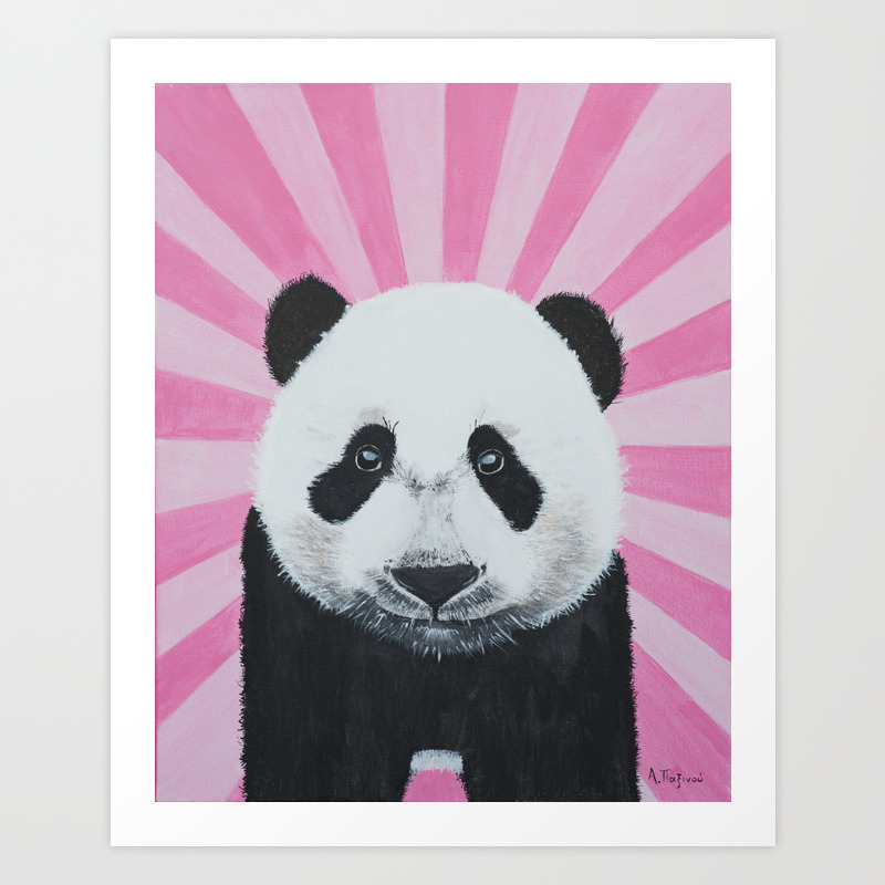 Panda Painting Hand Painted Nursery Wall Art Nursery Decor Girl