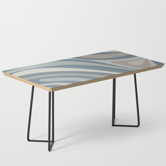 New Groove Retro Swirl Abstract Pattern 3 in Medium Neutral Blue Gray Tones Coffee Table