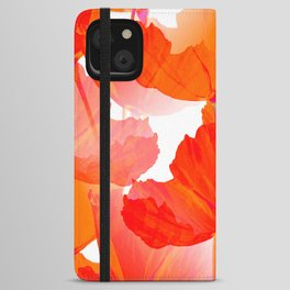 Red Poppies On A White Background #decor #society6 #buyart iPhone Wallet Case