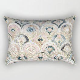 Art Deco Marble Tiles in Soft Pastels Rectangular Pillow