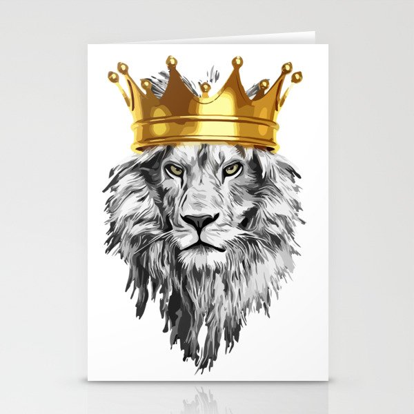 lion with a crown power king Stationery Cards
