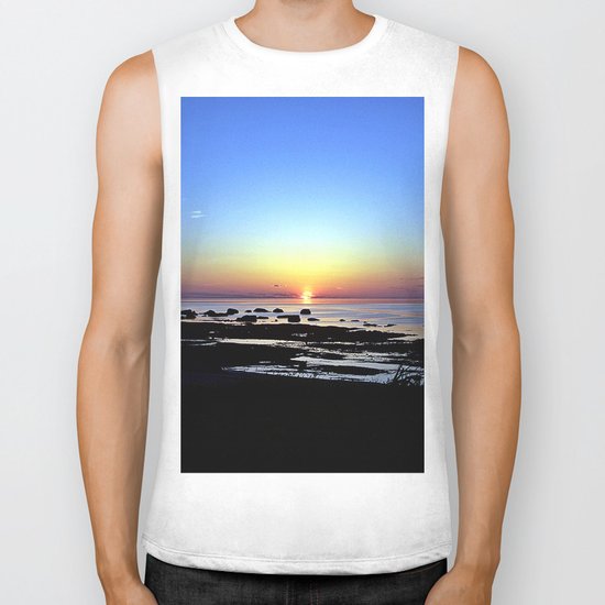 Wonderful Sunset Seascape Biker Tank