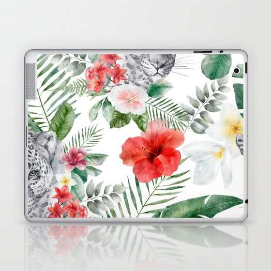 Tiger & Roses & Leaves Laptop & iPad Skin