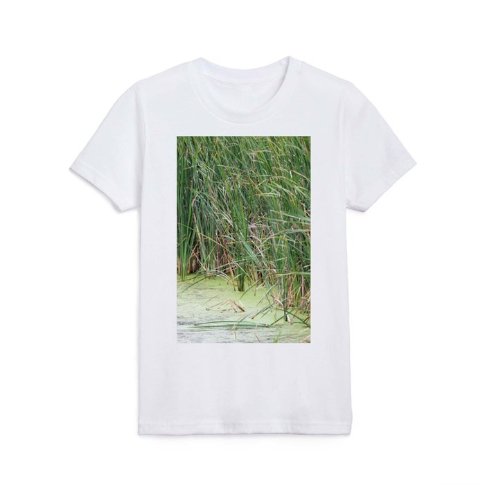 Green Cattails in the Marsh Kids T Shirt