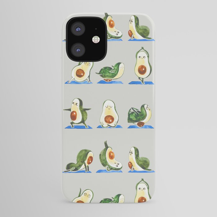 Avocado Yoga Watercolor iPhone Case