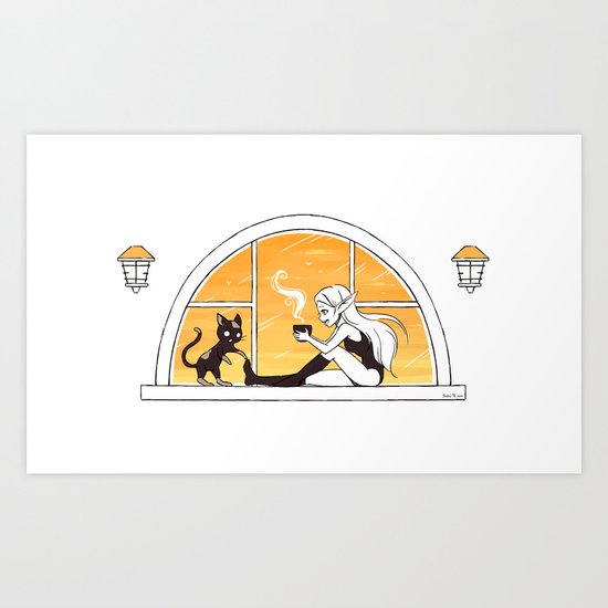 Evening Tea Art Print