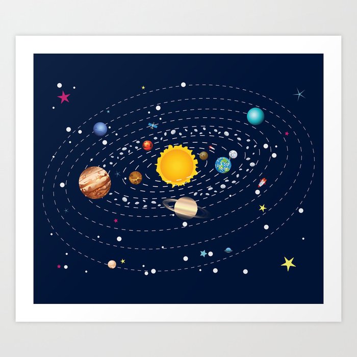 printable picture of planets orbiting around sun and the other it