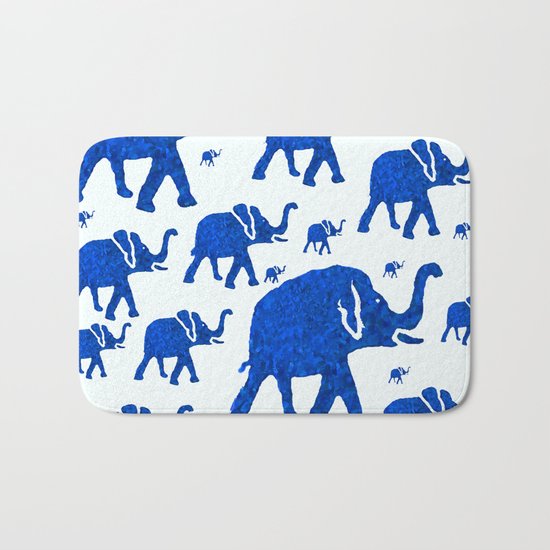 ELEPHANT BLUE MARCH Bath Mat