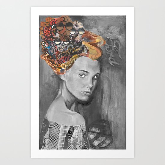 Dame black and white Art Print