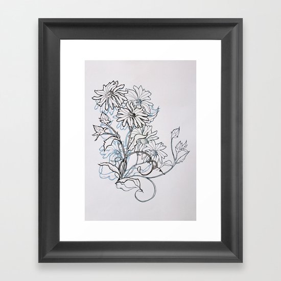 Blue Daisy Framed Art Print
