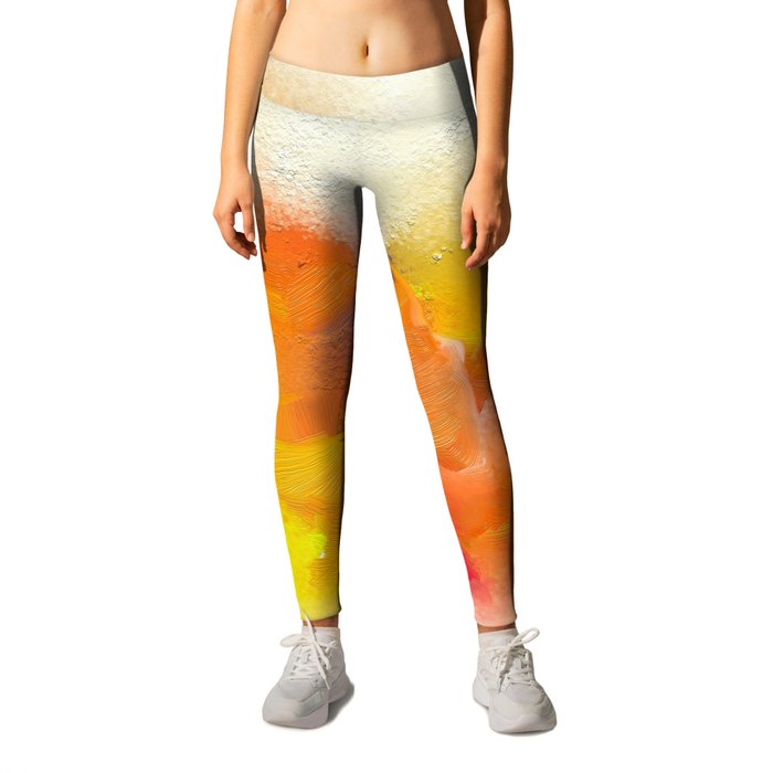 Abstract colorful oil painting on canvas texture Leggings