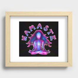 Namaste Psychedelic Yoga Silhouette Recessed Framed Print
