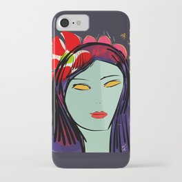 The girl with the flower in her head iPhone Case