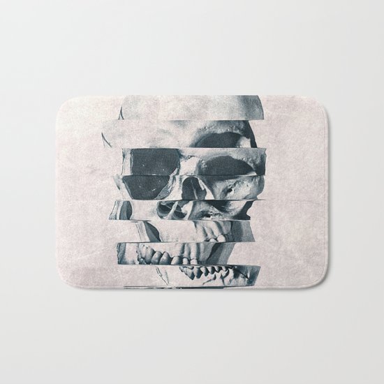 Glitch Skull Mono Bath Mat