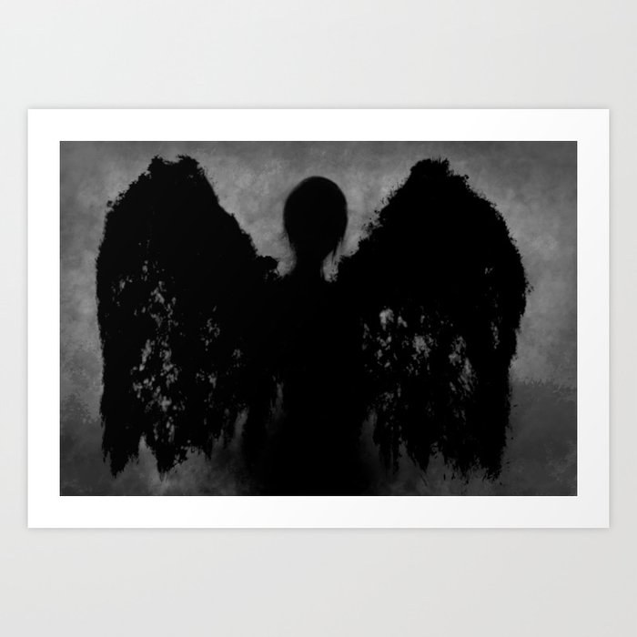 Ange Noir The Dark Angel Art Print By Lenyartfolio Society6