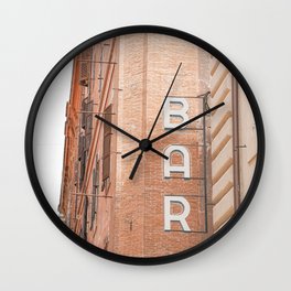 Bar Sign in Rome Photo Art Print | City Streets in Italy Travel Photography Wall Clock