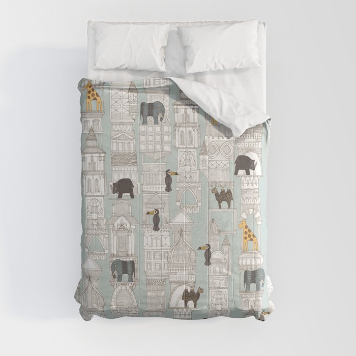 urban jungle silver mint Comforter