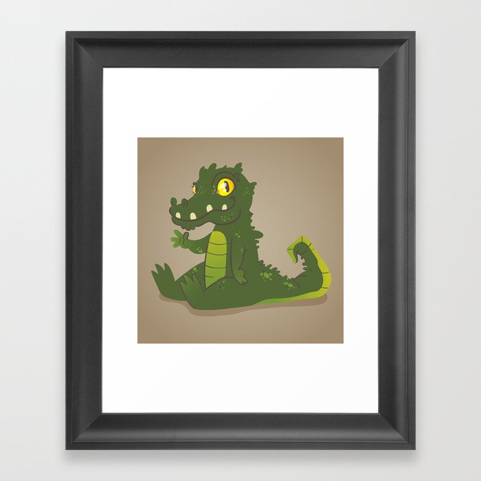 Baby Crocodile Framed Art Print