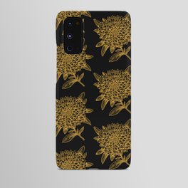 Elegant Flowers Floral Nature Black Yellow Gold Android Case