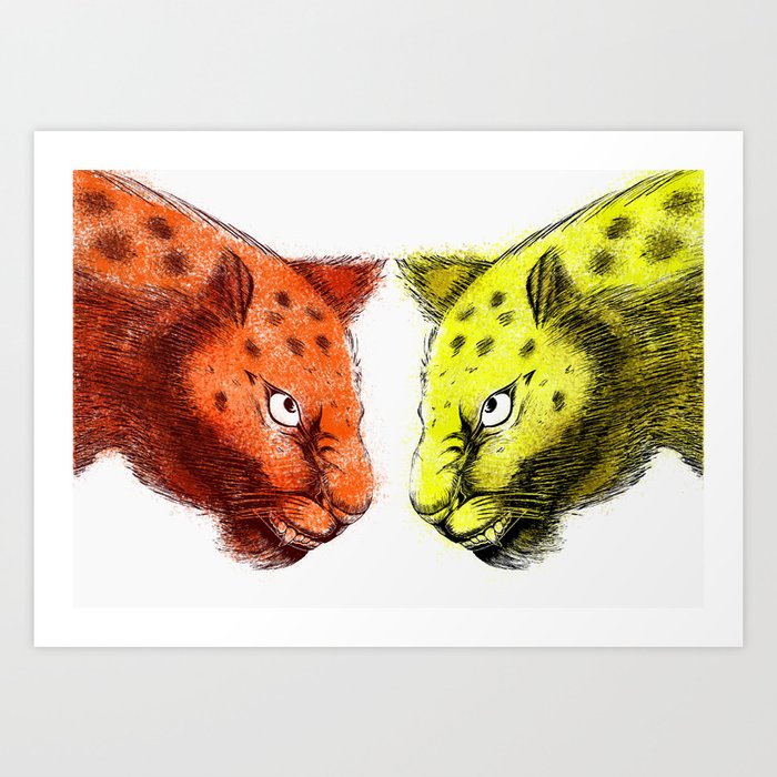  mirror sketch leopard Art Print