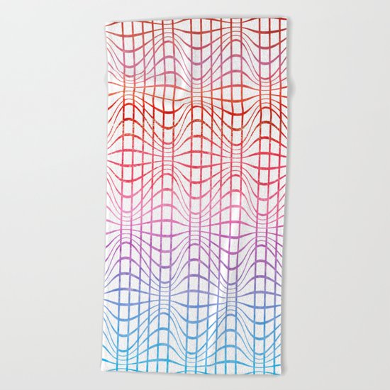 Straight and curved lines - Optical Game 19 Beach Towel