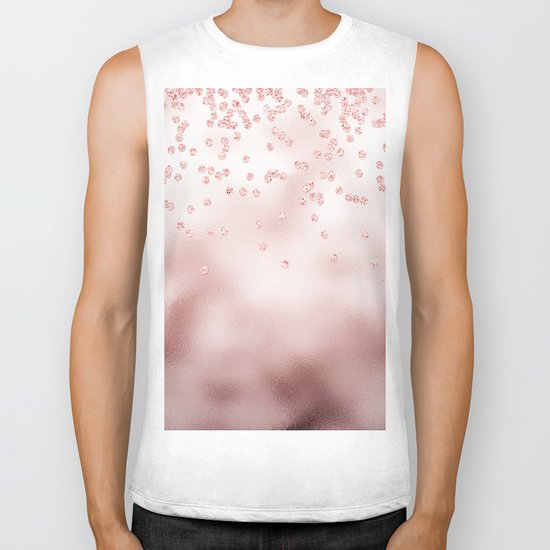 Princess Confetti Glitter on pink metal background #Society6 Biker Tank