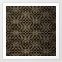 Asanoha Pattern Gold-Gradient  Art Print