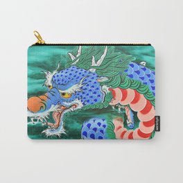 A Symbol of Good Luck , Good Fortune | Blue Dragon Painting Art  Carry-All Pouch